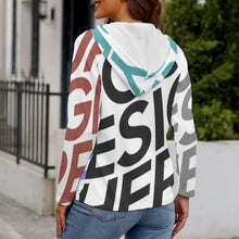 Cargar imagen en el visor de la galería, Sudadera Deportiva con Estampado Botones Capucha para mujer QH Personalizada con impresión completa de múltiples imágenes con Foto Logo Patrón Texto