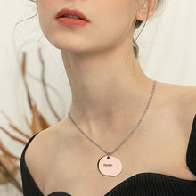 Cargar imagen en el visor de la galería, Collar con Doble Disco de Acero Titanio para Mujer Hombre SS1401095 Grabado Personalizado con Texto Nombre