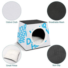 Cargar imagen en el visor de la galería, Acogedora cama para mascotas nido de cuevas para dormir para gatos y perros pequeños Personalizada con Foto Texto o Logo