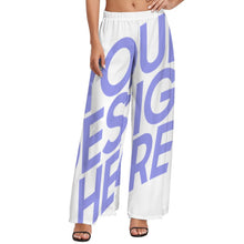 Cargar imagen en el visor de la galería, Pantalones de pierna ancha frescos de verano para mujer NP Personalizados con Impresión Completa de una imagen con Foto Logo Patrón Texto