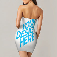 Cargar imagen en el visor de la galería, Vestido de Tubo sin Tirantes de Moda sin Mangas Sexy Ajustado para Mujer NZ010 Personalizado con Impresión Completa con Foto Logo Patrón Texto
