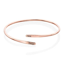 Cargar imagen en el visor de la galería, Brazalete / Pulsera Abierta Ajustable en plata de ley 925 con letras para mujer hombre S0014 Personalizada Grabada con Texto Nombre