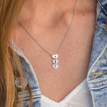 Cargar imagen en el visor de la galería, Collar familiar colgante corazón en plata de ley 925 chapado de oro rosa de 18K para mujer hombre X0056 Personalizado con texto nombre