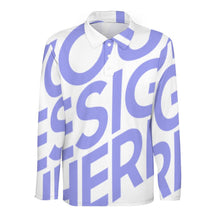 Cargar imagen en el visor de la galería, Polo Casual Elegante Manga Larga / Camisa Solapa Clásica para Hombre SDS008 Personalizado con Impresión Completa de una imagen con Foto Logo Patrón Texto