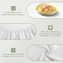 Cargar imagen en el visor de la galería, Funda de mantel redondo de tela oxford impermeable personalizado con patrón foto texto