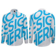 Cargar imagen en el visor de la galería, Camisa con Manga Larga Solapa Bontones para Hombres 3M38 Personalizada con Impresión Completa de una imagen con Foto Logo Patrón Texto