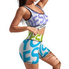 Cargar imagen en el visor de la galería, Conjunto deportivo de yoga camiseta sin mangas pantalones cortos para mujer ABTZ Personalizado con Impresión Completa con Foto Logo Patrón Texto