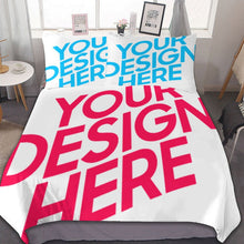 Cargar imagen en el visor de la galería, Juego de cama reversible de 3 piezas (1 funda nórdica + 2 fundas de almohada) estampado por ambos lados personalizado con patrón foto texto