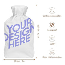 Cargar imagen en el visor de la galería, Bolsa de Agua Caliente 1L con Funda de Felpa Corta Estampada Extraíble Lavable para Invierno Adultos Niños JJ0529212 Personalizada Impresion Completa de Una Imagen con Foto Logo Patrón Texto