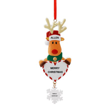 Cargar imagen en el visor de la galería, Adornos Navideños de alces Colgantes de árbol de Navidad Personalizados con Foto Logotipo Patrón Texto (Impresión Completa de Una Imagen)