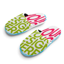 Cargar imagen en el visor de la galería, Pantuflas de estar por casa de algodón para niños totalmente estampadas aptas para niñas y niños personalizado con patrón foto texto
