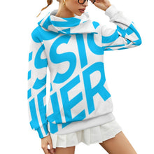 Cargar imagen en el visor de la galería, Sudadera Estamapda con Capucha y Bolsillo Solapa Única con Forro Polar para Exterior Invierno para Mujer AKH Personalizada con Impresión Completa de una imagen con Foto Logo Patrón Texto