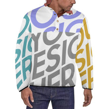 Cargar imagen en el visor de la galería, Sudadera Holgada con Botones Cuello Alzado Invierno para Hombre BAL Personalizada Impresion Completa de Múltiples Imágenes con Foto Logo Patrón Texto