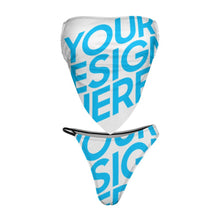 Cargar imagen en el visor de la galería, 2024 nuevo bikini sexy moda sin tirantes push up conjunto 2 piezas personalizado con foto patrón texto (impresión de imagen única)