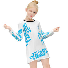 Cargar imagen en el visor de la galería, ET015 Vestido de Manga larga para Niña con Diseño Personalizado Personalizada de Tus Imágenes o Textos