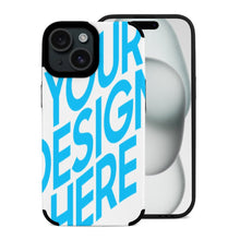 Cargar imagen en el visor de la galería, Funda de piel de fibra para iPhone 15 / 15 Plus / 15 Pro / 15 Pro Max personalizado con patrón foto texto