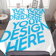 Cargar imagen en el visor de la galería, Juego de cama de 3 piezas estampado a una cara (1 funda nórdica + 2 fundas de almohada) personalizado con patrón foto texto