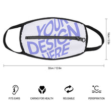 Cargar imagen en el visor de la galería, Mascarilla con Cremallera Reutilizable Ajustable Lavable para Adultos Mujer Hombre JJ0521165 Personalizada Impresion Completa de Una Imagen con Foto Logo Patrón Texto