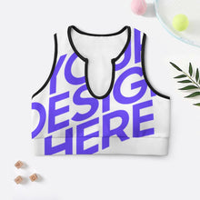 Cargar imagen en el visor de la galería, Sujetador deportivo para mujer, top corto de yoga, top push up YJ053 personalizado con patrón foto texto (impresión de imagen única)