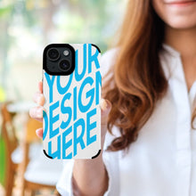 Cargar imagen en el visor de la galería, Funda de piel de fibra para iPhone 15 / 15 Plus / 15 Pro / 15 Pro Max personalizado con patrón foto texto