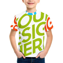 Cargar imagen en el visor de la galería, Camiseta de manga corta con estampado completo para niños y niñas personalizado con patrón foto texto (impresión de imágenes múltiples)