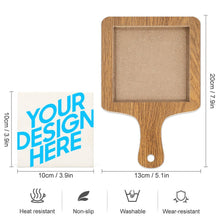 Cargar imagen en el visor de la galería, JJ0522080 Impresión a una cara posavasos bandeja de madera y cerámica Personalizado con Foto o Mensajes de Texto