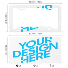 Cargar imagen en el visor de la galería, Marco de matrícula placa de matrícula de aluminio impreso, 4 agujeros de tornillo, capa transparente de protección UV, resistente a la intemperie QC1101017 Personalizado Personalizada con Foto, Texto o Logo