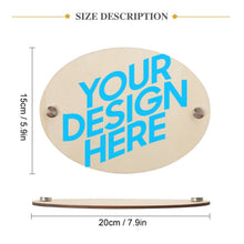Cargar imagen en el visor de la galería, Placa con número de la casa Chapa Plancha de casa de Madera Oval GY0903287 Personalizado Personalizada con Foto, Texto o Logo