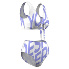 Cargar imagen en el visor de la galería, Traje de baño / Bikini de Cintura Alta con Cintas BK2079 Personalizado con impresión completa de una imagen con Foto Logo Patrón Texto