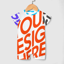 Cargar imagen en el visor de la galería, Bebé romper mono unisex mono de manga corta PLR personalizado con patrón foto texto (impresión de imágenes múltiples)