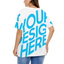 Cargar imagen en el visor de la galería, Camiseta casual manga corta talla grande para mujer A562 Personalizada con Impresión Completa de una imagen con Foto Logo Patrón Texto