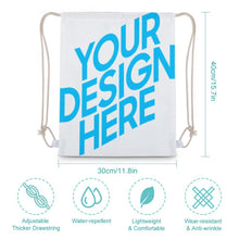 Cargar imagen en el visor de la galería, Mochila Bolsa con cordones de cierre de lienzo para gimnasio o deportes, grande, bolsa grande, Viajar XB0604001 Personalizada con Foto, Texto o Logo