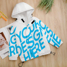 Cargar imagen en el visor de la galería, Chaqueta Infantil con Capucha de velcro de manga larga para niños niñas A681 Personalizada con Impresión Completa de una imagen con Foto Logo Patrón Texto