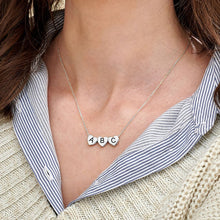 Cargar imagen en el visor de la galería, Collar con Colgante de Corazón Tridimensional para Mujer Madre X0070 Grabado con Texto Nombre de Plata / Cobre Chapado de Oro Rosa