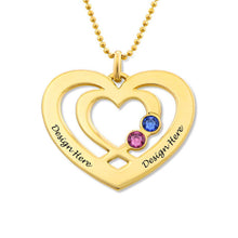 Cargar imagen en el visor de la galería, Collar de Corazón de Circonitas Cúbicas de Plata 925 / Cobre para Mujer X0087 Grabado Personalizado con Texto Nombre