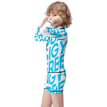 Cargar imagen en el visor de la galería, Traje de Baño de surf manga larga con cremallera patalones cortos para niños ET001 Personalizado con Impresión Completa con Foto Logo Patrón Texto