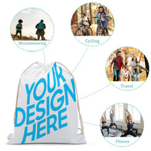 Cargar imagen en el visor de la galería, Mochila Bolsa con cordones de cierre de lienzo para gimnasio o deportes, grande, bolsa grande, Viajar XB0604001 Personalizada con Foto, Texto o Logo