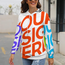 Cargar imagen en el visor de la galería, Sudadera holgada con capucha hombros caídos para mujer NH Personalizada con impresión completa de múltiples imágenes con Foto Logo Patrón Texto