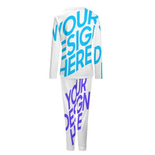 Cargar imagen en el visor de la galería, Traje de Pijama Suave de Dos Piezas Casual Manga Larga para Mujer BTZ Personalizado con Impresión Completa de dos imágenes con Foto Logo Patrón Texto
