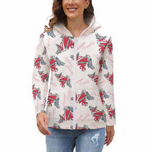 Cargar imagen en el visor de la galería, Sudadera con Capucha de Felpa con Cremallera Chaqueta Gruesa Manga Larga con Forro Polar para mujer BH1 Personalizada con Impresión Completa de una imagen con Foto Logo Patrón Texto