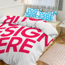 Cargar imagen en el visor de la galería, Juego de cama reversible de 3 piezas (1 funda nórdica + 2 fundas de almohada) estampado por ambos lados personalizado con patrón foto texto