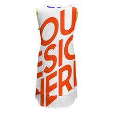 Cargar imagen en el visor de la galería, Vestido sin mangas con cuello en U de dos piezas falsas QQ Personalizado con Impresión Completa de múltiples imágenes con Foto Logo Patrón Texto