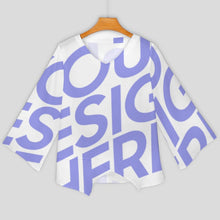 Cargar imagen en el visor de la galería, Blusa / Top Casual de Manga Larga de Gasa Suelta de Moda para Mujer 1L Personalizada con Impresión Completa de una imagen con Foto Logo Patrón Texto