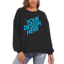 Cargar imagen en el visor de la galería, Sudadera blusa holgada casual con cuello redondo y manga abullonada para mujer D-61 NZ2205128 Personalizada con Foto, Texto o Logo