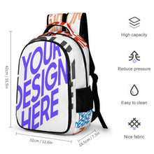 Cargar imagen en el visor de la galería, Mochila Escolar Estampada con Bolsillos Gran Capacidad para Infantil Adulto Unisex XB0604092 Personalizada Impresion Completa de Múltiples Imágenes con Foto Logo Patrón Texto