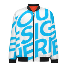 Cargar imagen en el visor de la galería, Chaqueta bomber clásica para hombre Abrigo con estampado completo BMJ personalizado con patrón foto texto (impresión de imagen única)