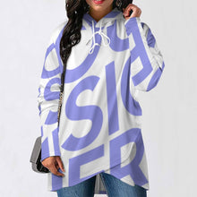Cargar imagen en el visor de la galería, Sudadera Midi Ajustada con Capucha Dobladillo Irregular para Mujer SDS001 Personalizada Impresion Completa de Una imagen con Foto Logo Patrón Texto
