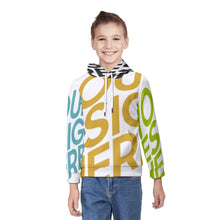 Cargar imagen en el visor de la galería, Sudadera para Niños Chicos Adolescentes Unisex con capucha Básica Clásica Estampada Centrada Completa FS0816039 Personalizada de múltiples imágenes con Foto Logo Patrón Texto