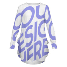 Cargar imagen en el visor de la galería, Vestido Suelto de Moda Manga Larga con Bolsillo Grande para Mujer AKQ Personalizado Impresion Completa de Una Imagen con Foto Logo Patrón Texto