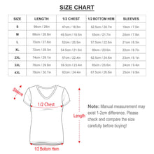 Cargar imagen en el visor de la galería, Camiseta de Manga Corta con Cuello en V para Mujer NZ109 Personalizada con Impresión Completa de múltiples imágenes con Foto Logo Patrón Texto